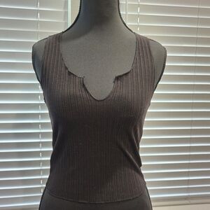 Black V-Neck Tank Top Y2K Fashion